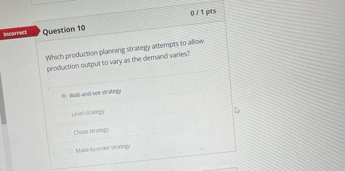 Which production planning strategy attempts to