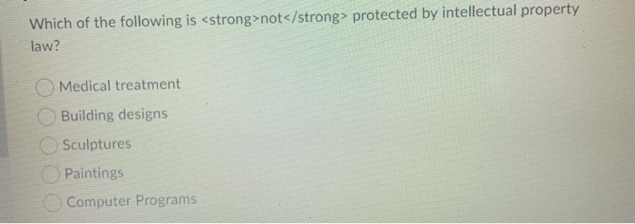 Which of the following is not protected by