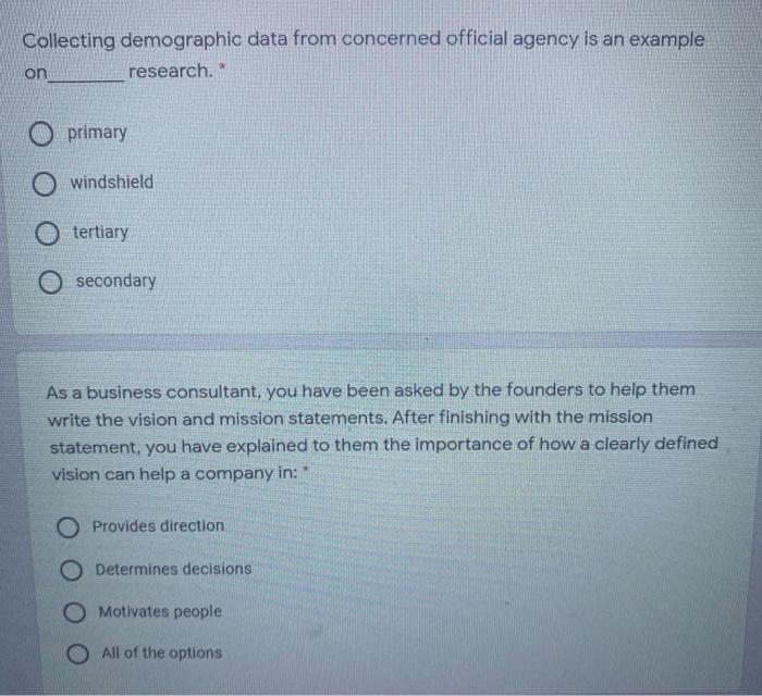 Collecting demographic data from concerned