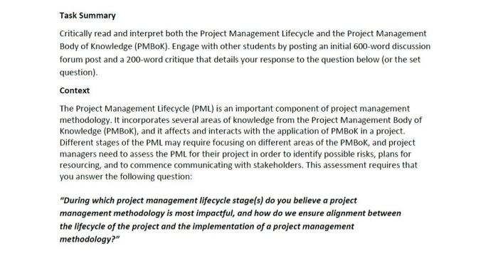 Task Summary Critically read and interpret both