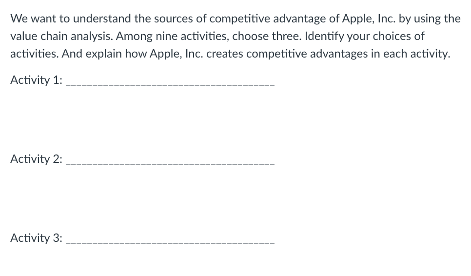 We want to understand the sources of competitive