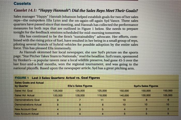 This is a case study from sales management