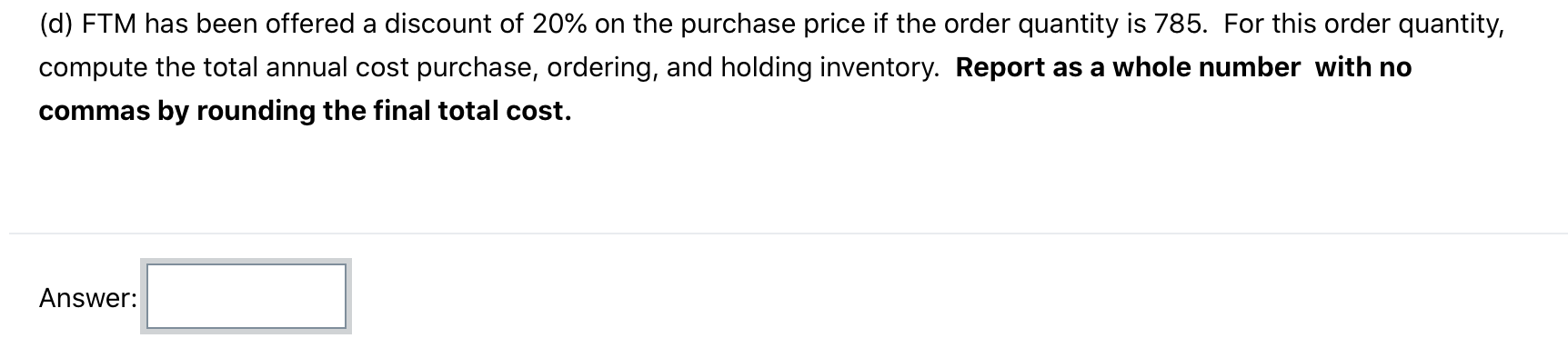 only need answer for part d The demand for metal