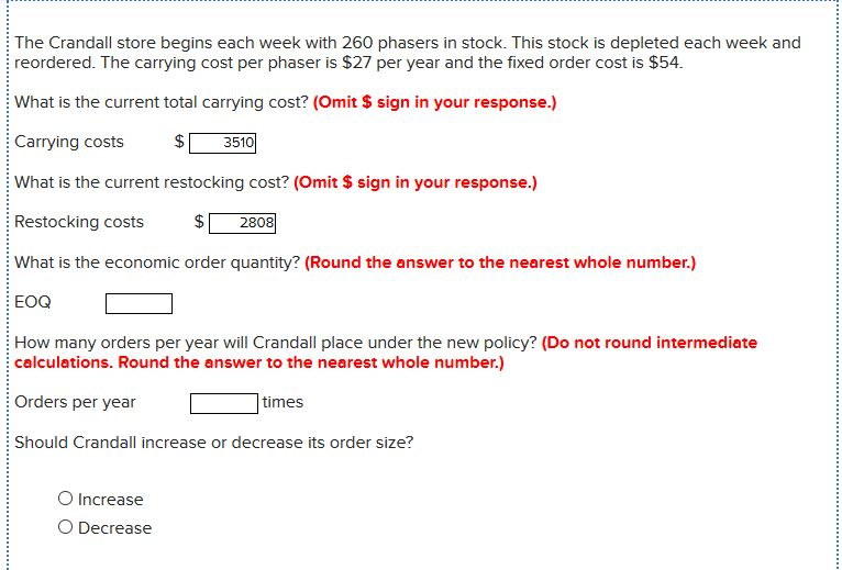 The Crandall store begins each week with 260