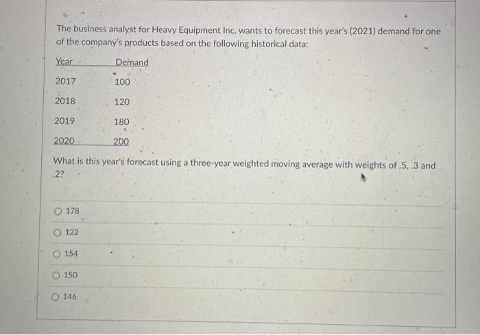 The business analyst for Heavy Equipment Inc.
