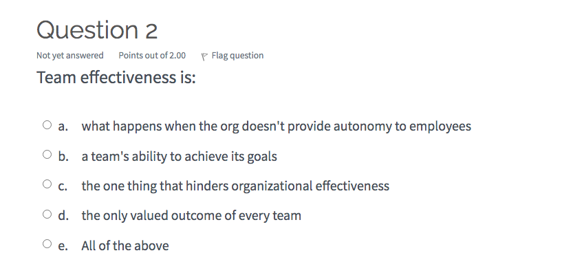 Notyet answered Points out 2.00 p Flag question