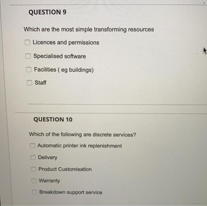 QUESTION 9 Which are the most simple transforming