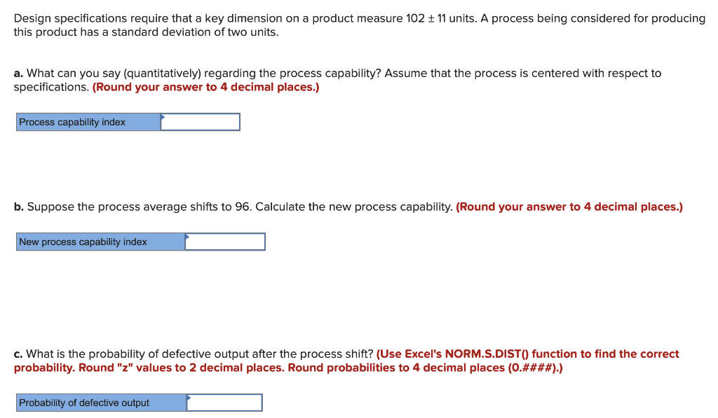 Design specifications require that a key