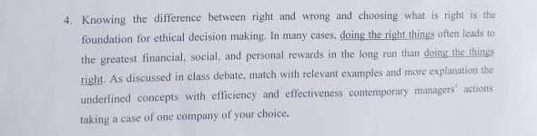 4. Knowing the difficrence between right and