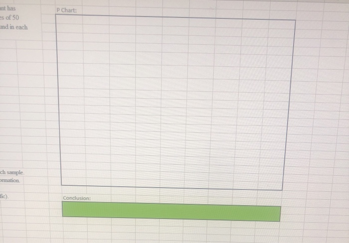 P Chart: Problem 3) A production manager at a