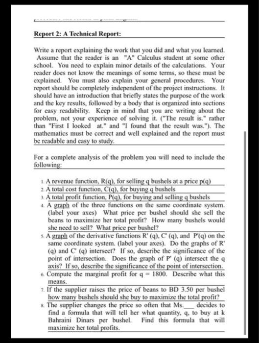 answer report 2 Report 2: A Technical Report: