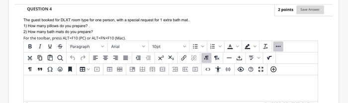QUESTION 4 2 points Save Answer The guest booked