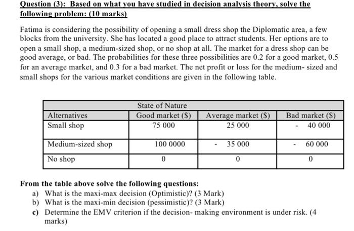 Question (3): Based on what you have studied in
