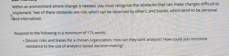Can you please help me answer 1) How can risks