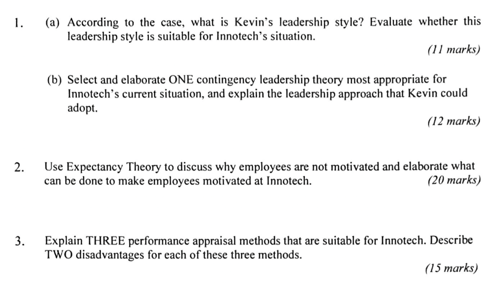 Case Study Read the case below and answer ALL