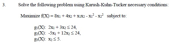 3. Solve the following problem using