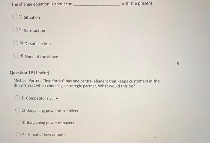 The change equation is about the with the present