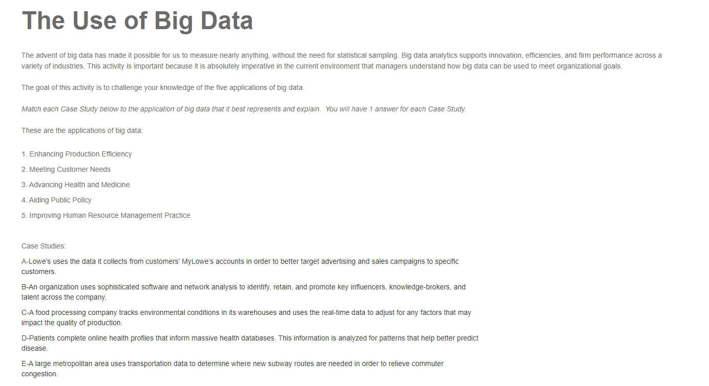 The goal of this activity is to challenge your