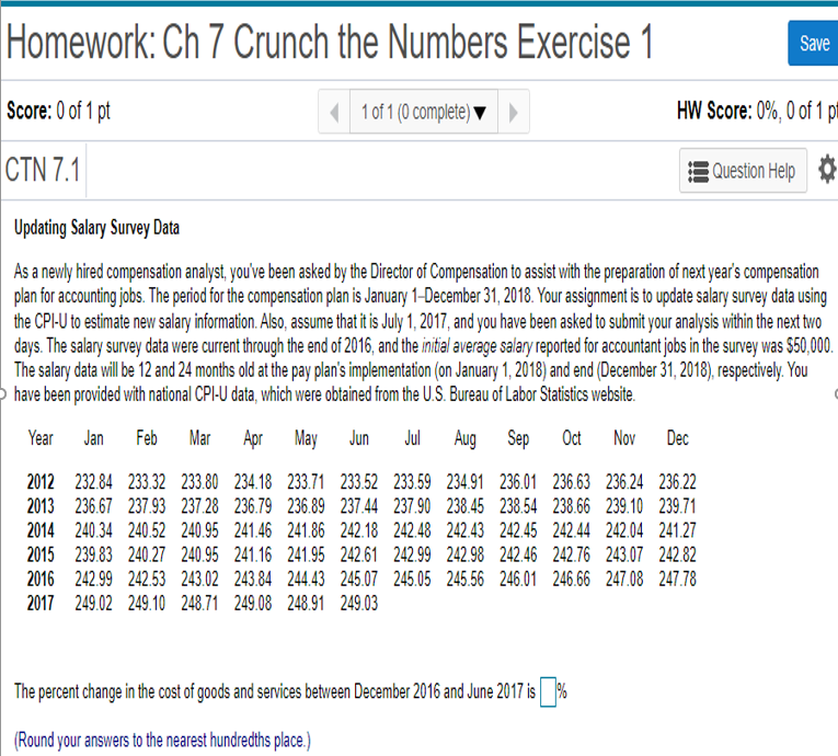 Homework: Ch 7 Crunch the Numbers Exercise 1 Save