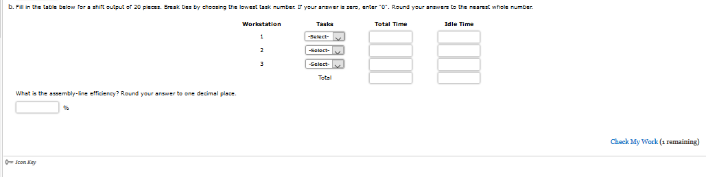 nment Balance the assembly line shown below for