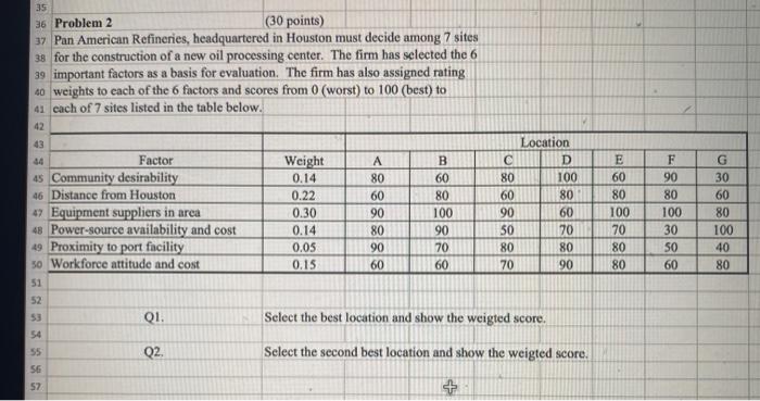 35 36 Problem 2 (30 points) 37 Pan American