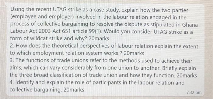 Using the recent UTAG strike as a case study,