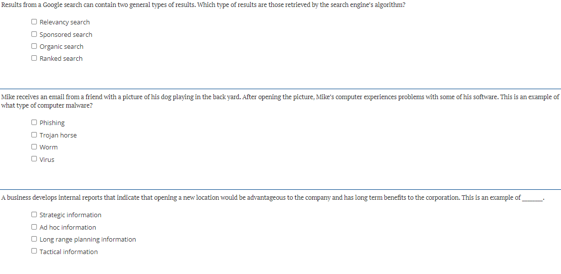 Please Help! Results from a Google search can