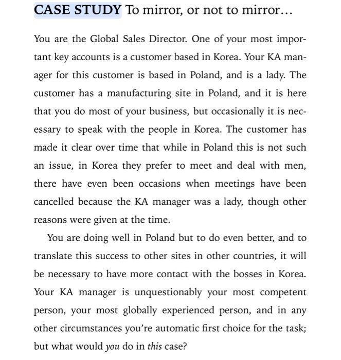 Case Study - To mirror, or not to mirror Review