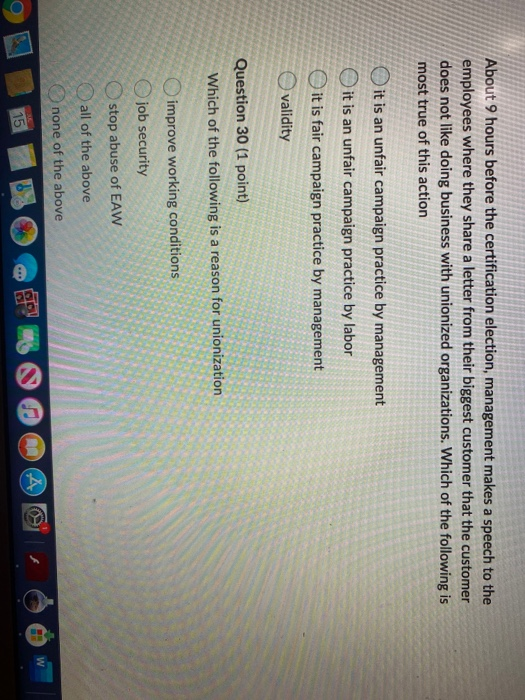 About 9 hours before the certification election,