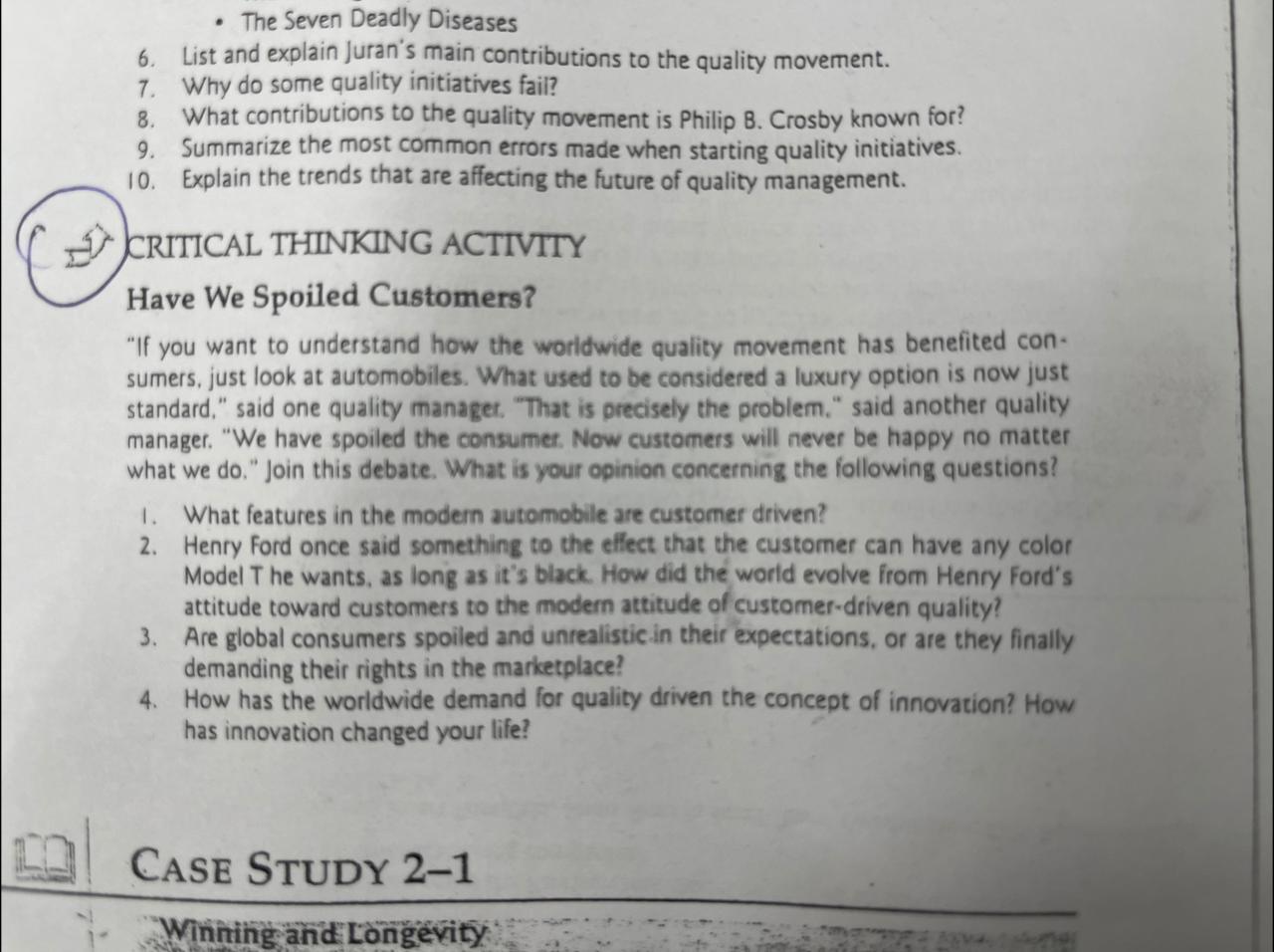 CASE STUDY The Seven Deadly Diseases 6. List and