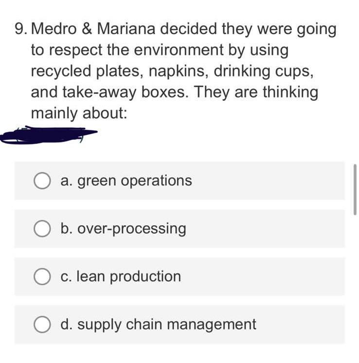 Please I need 1 line explanation for each answer