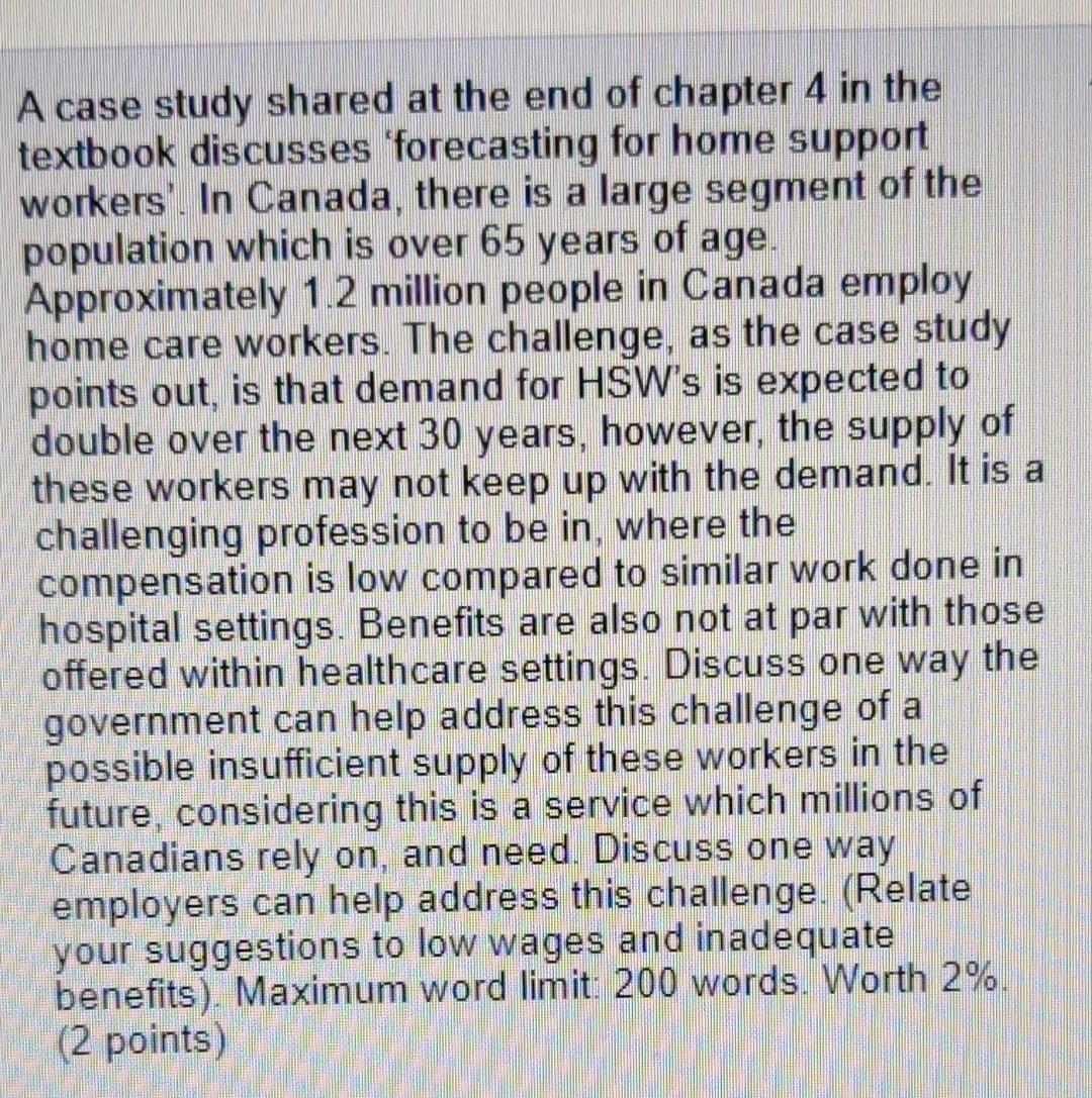 A case study shared at the end of chapter 4 in