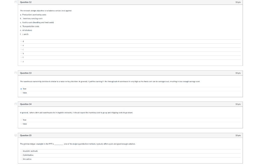 Question 12 10 pts The netware design objective