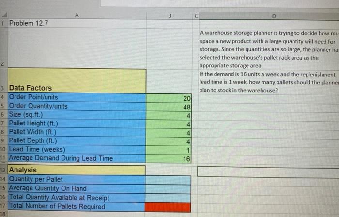 Please provide formulas needed and show work for