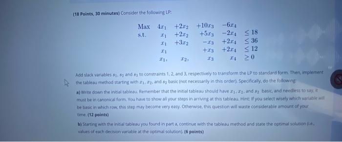 111 urgent (18 Points, 30 minutes) Consider the