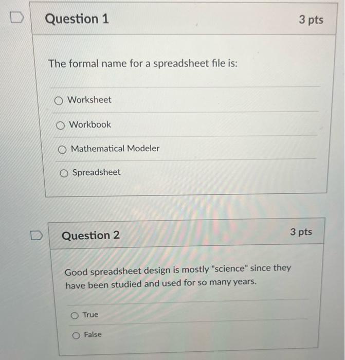 Answer 1 and 2 please. The formal name for a