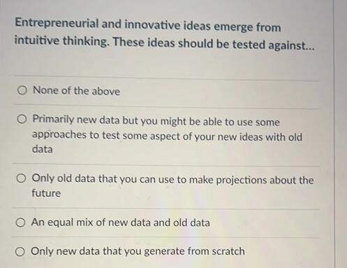 Entrepreneurial and innovative ideas emerge from