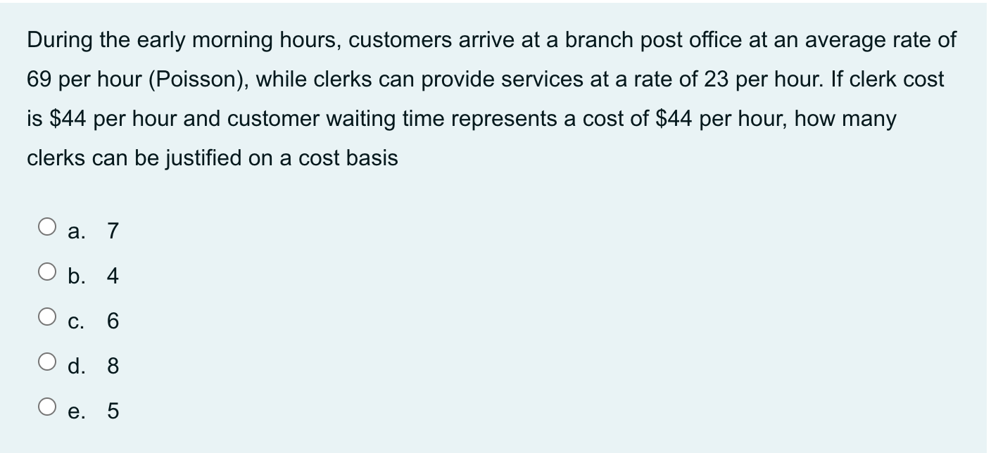 During the early morning hours, customers arrive