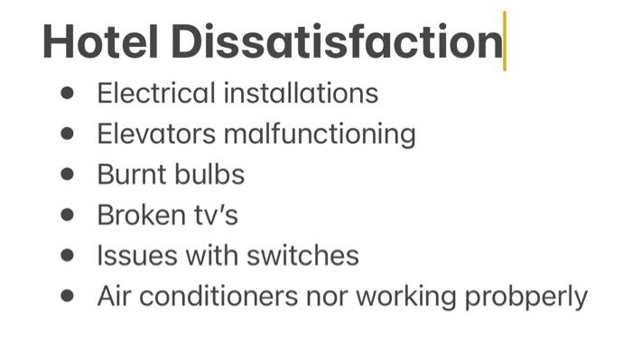 Need explanation. Hotel Dissatisfaction