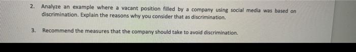 2. Analyze an example where a vacant position
