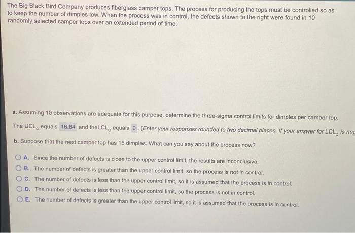 a. Assuming 10 observations are adequate for this