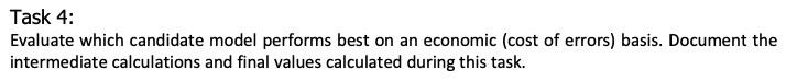 Complete task 4 please "Model Good, Actual Bad"