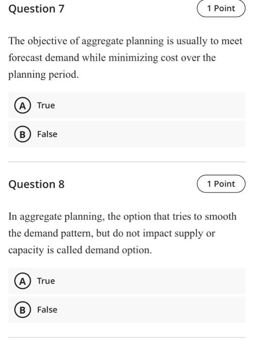 production planning and control Question 7 1