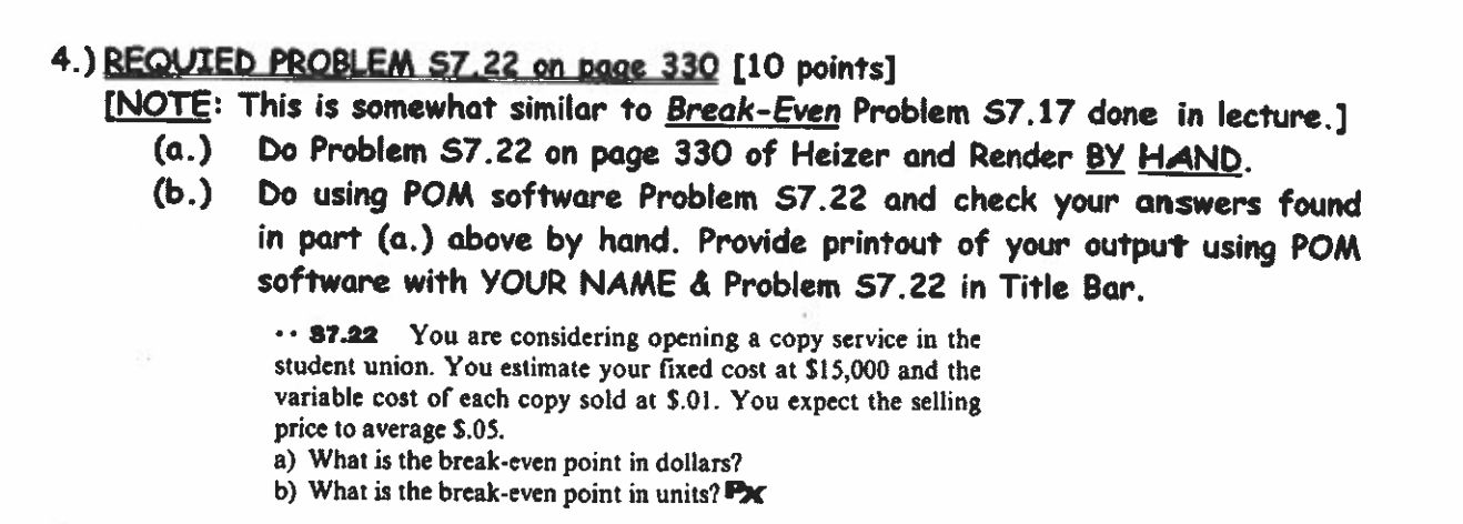 Please show specific hand calculations. 4.)