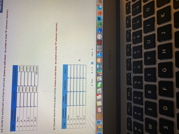 Given the following project network: TaskB 7