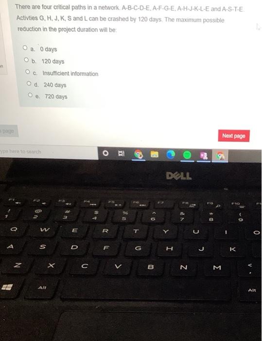 There are four critical paths in a network.