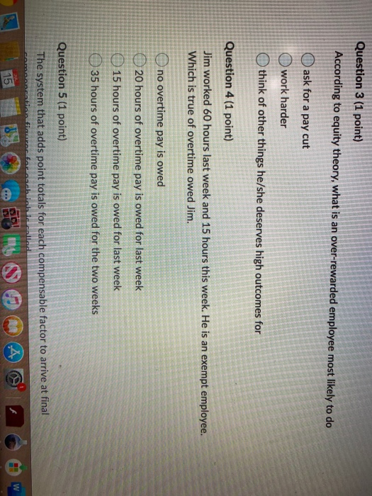 Question 1 (1 point) Jim worked 60 hours last