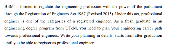 BEM is formed to regulate the engineering