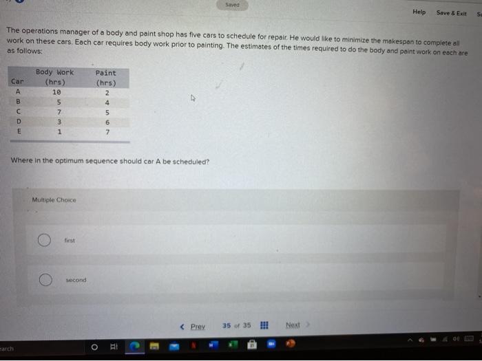 i need help Help Save & Exit 50 The operations