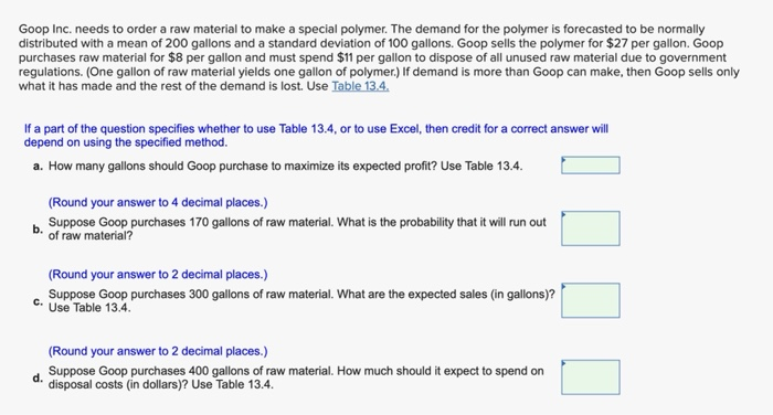 Can you please answer a through e. Goop Inc.